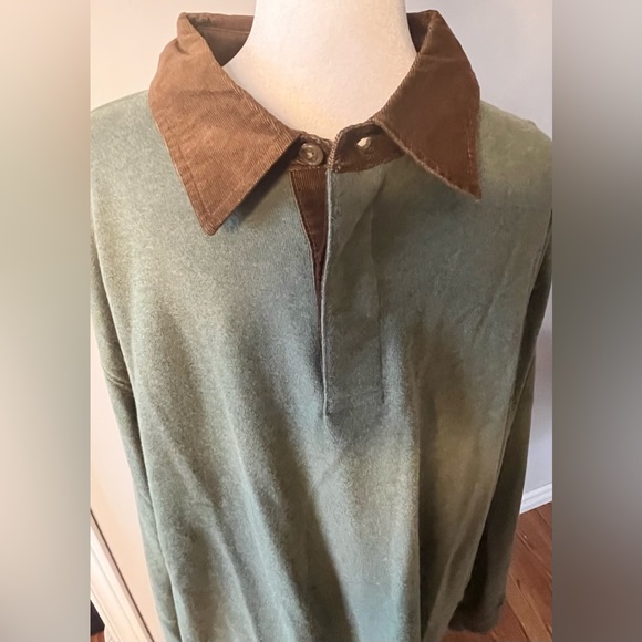 Land’s End Mens Vintage Shirt w/ Cordoroy Collar and Elbow Patches!! - Picture 2 of 12